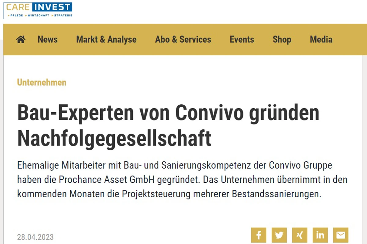 Convivo Nachfolgegesellschaft ProChance Asset